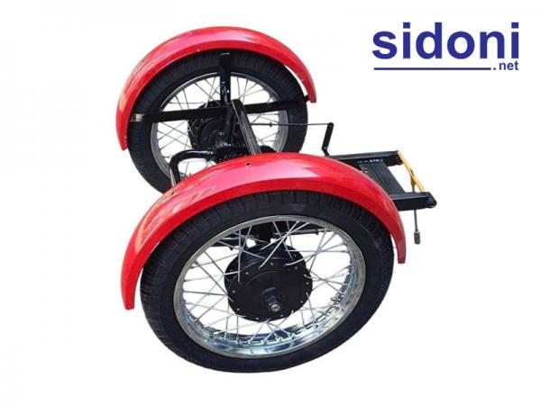 Càng xe máy 3 bánh lắp xe số, có visai, số lùi