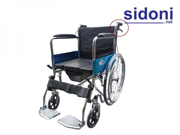 Xe lăn tay có bô vệ sinh, đệm Simili, thắng tay Lucass V-89, X-89