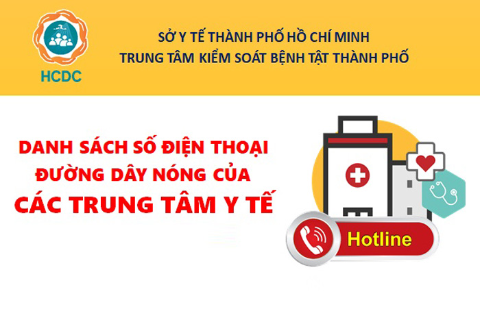Danh sách số điện thoại đường dây nóng của các Trung tâm y tế khu vực Hồ Chí Minh