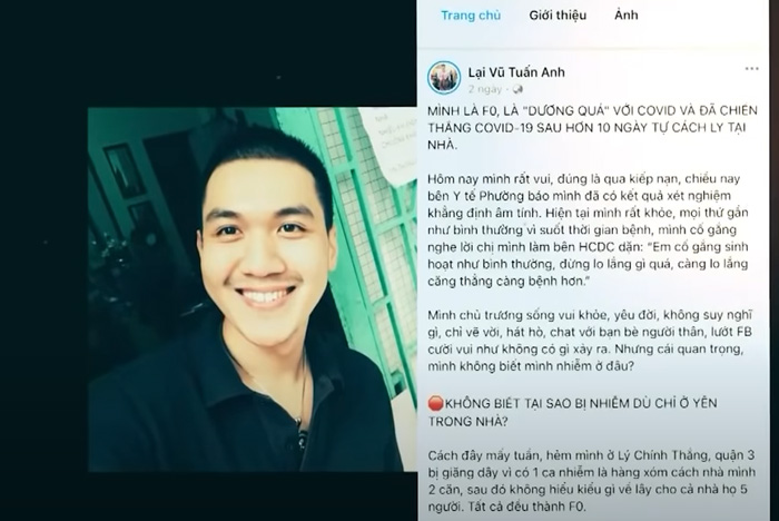 Chàng trai F0 chiến thắng COVID-19 sau hơn 10 ngày cách ly tại nhà