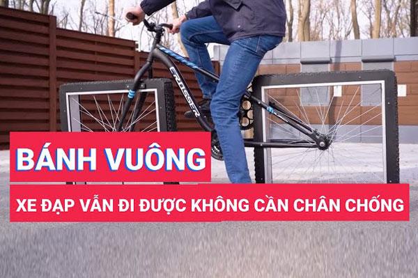 Tìm hiểu về mẫu xe đạp độc lạ bánh vuông, không cần chân chống