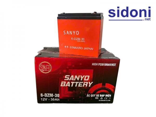 Ắc quy xe máy điện SANYO 12V 30AH