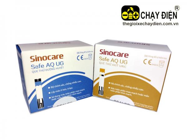 BỘ 50 QUE THỬ ĐƯỜNG + 50 QUE THỬ GOUT + 100 KIM CỦA MÁY SINOCARE SAFE AQ UG