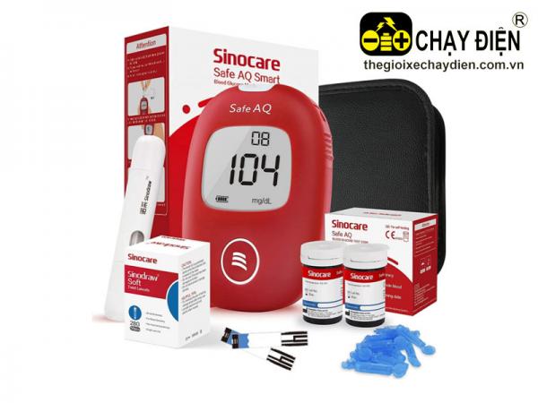 MÁY ĐO ĐƯỜNG HUYẾT SINOCARE SAFE AQ SMART (TẶNG 50 QUE + 50 KIM)