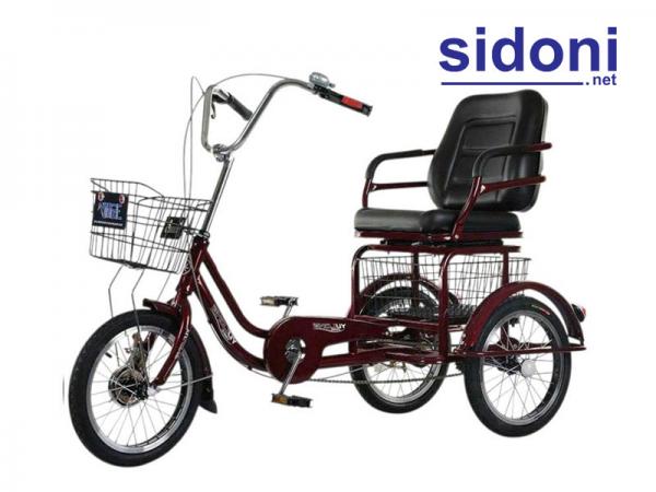 Xe đạp ba bánh cho người già Smart YU đỏ đô