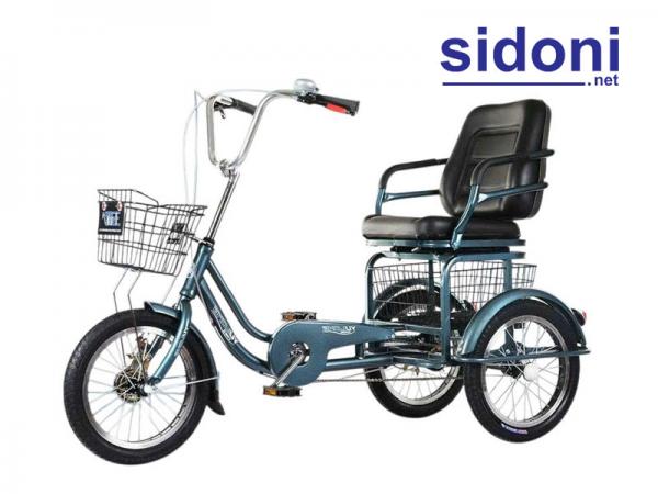 Xe đạp ba bánh cho người già Smart YU xanh dương