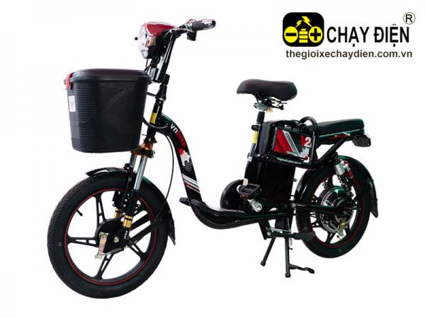 XE ĐẠP ĐIỆN VNBIKE V2 KHUNG ĐEN TEM ĐỎ