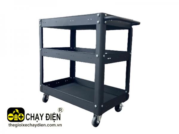 XE ĐẨY 3 TẦNG ĐỰNG DỤNG CỤ CHUYÊN NGHIỆP ĐEN