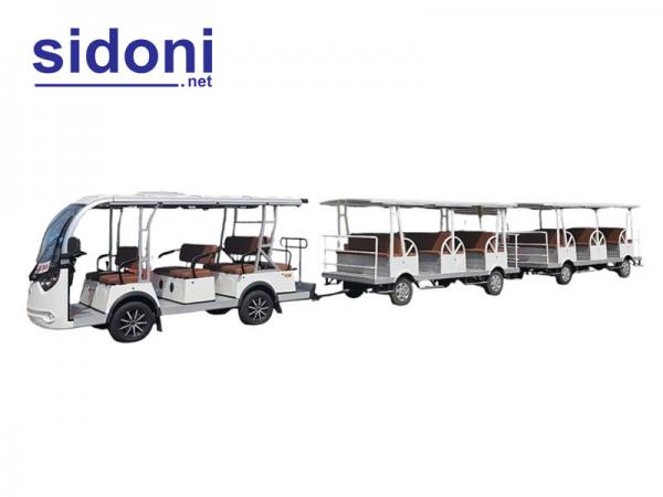 Xe điện du lich gắn rơ móc chở khách