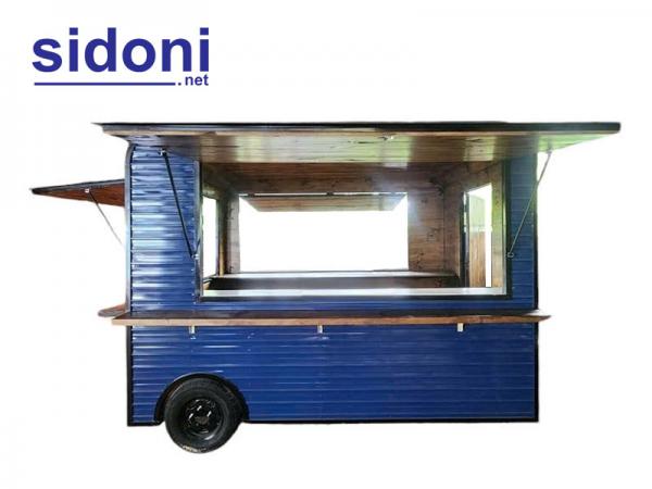 Xe kéo bán hàng lưu động Smart F46 xanh đen