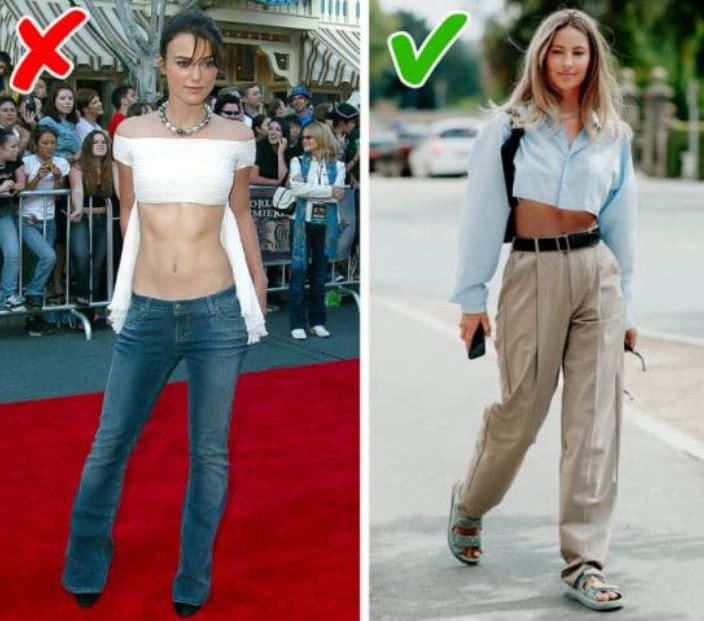 Một chiếc quần cắt eo thấp không chỉ trông lỗi thời mà còn làm mất đi vẻ bề ngoài của hình dáng người mặc