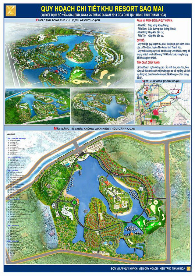Bản đồ quy hoạch chi tiết khu Resort Sao Mai