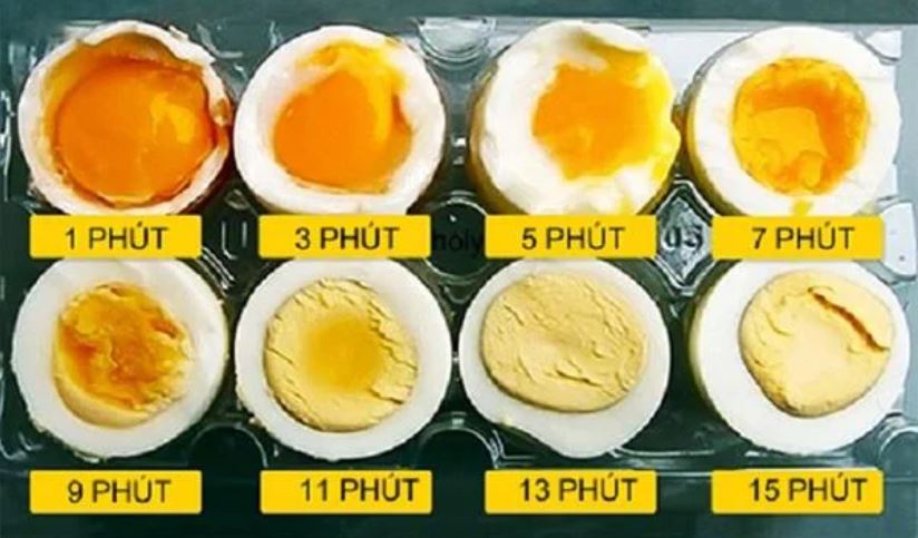 Thời gian trứng ngon cũng như đảm bảo được dinh dưỡng nhất chính là luộc khoảng 5 phút