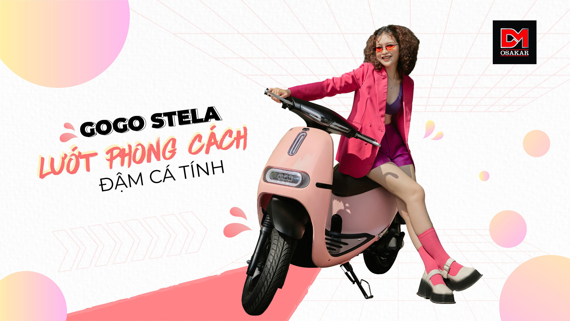 XE MÁY ĐIỆN OSAKAR GOGO STELLA HỒNG FLAMINGO 2