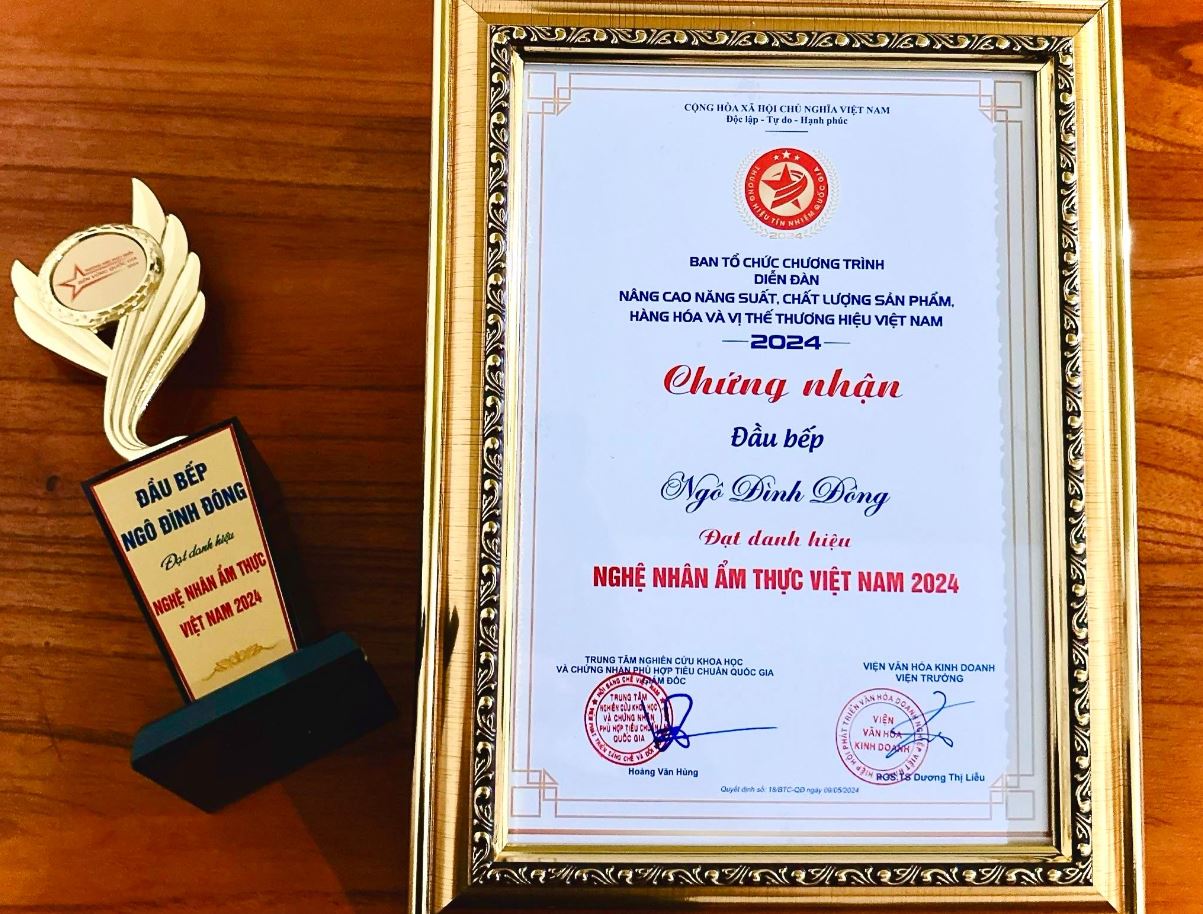 Tiểu sử Ngô Đình Đồng từng đạt danh hiệu nghệ nhân ẩm thực Việt Nam 2024