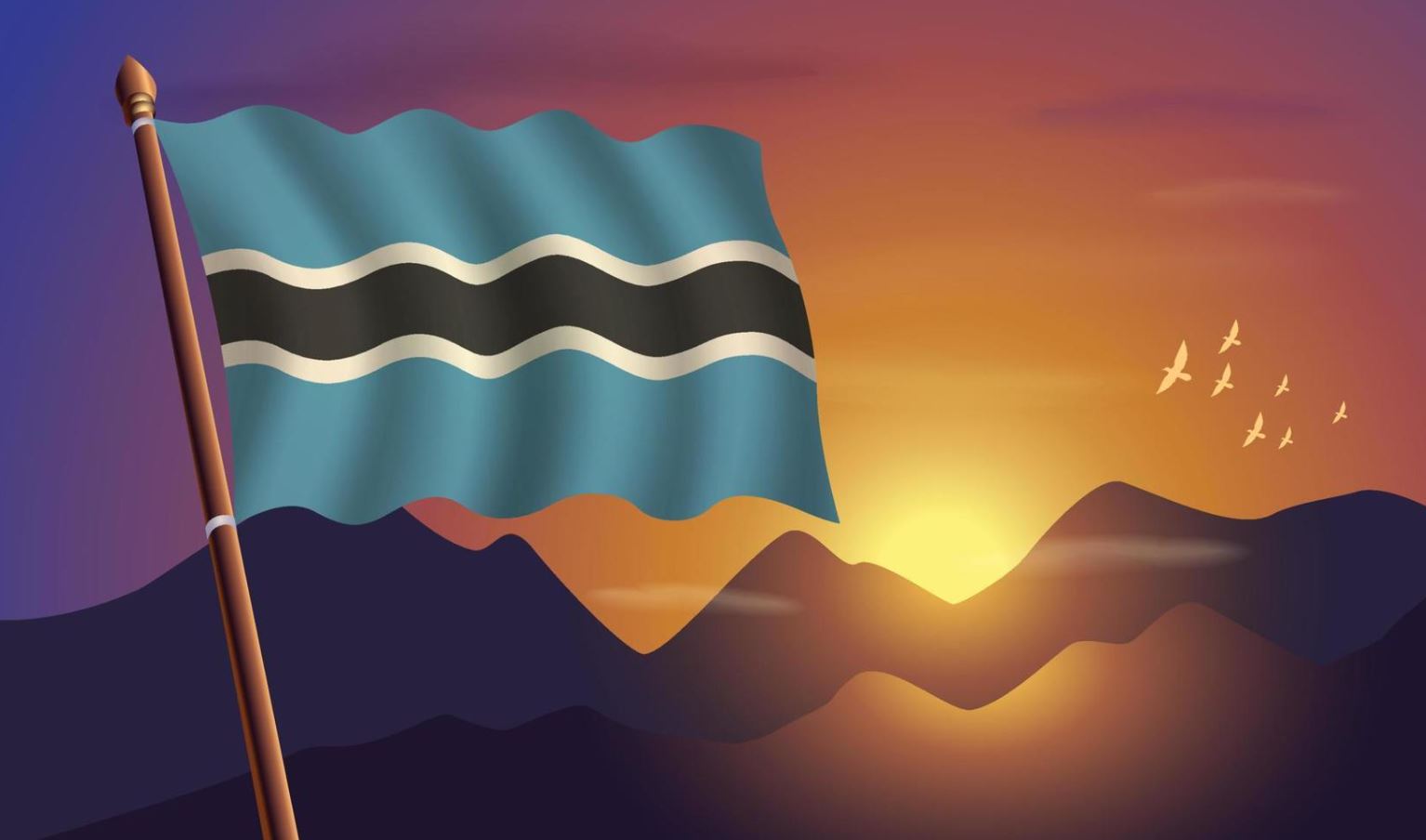 Ý nghĩa quốc kỳ Botswana thể hiện niềm hy vọng vào mưa, điều quý giá trong đất nước này