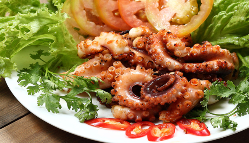 Bạch tuộc nướng sa tế thơm ngon, hấp dẫn