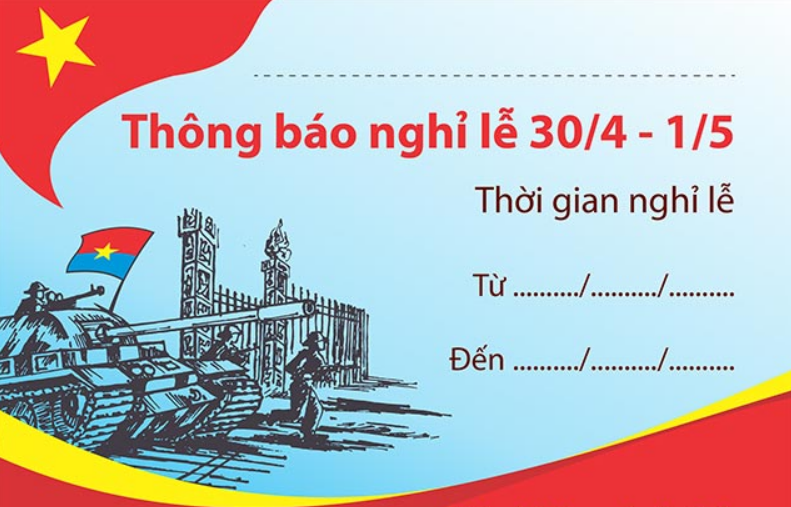 Ngày lễ 30/4 và 1/5 là dịp nghỉ cho toàn bộ người dân trên cả nước