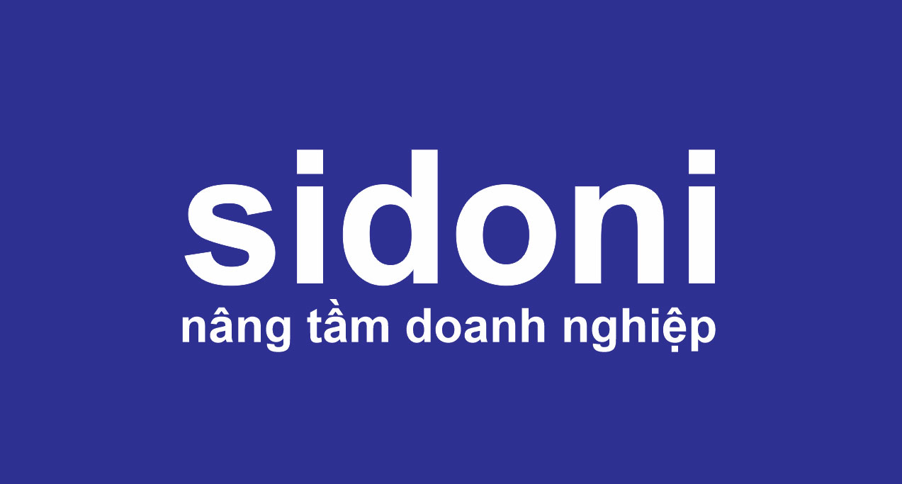 Logo sidoni - Siêu Doanh Nghiệp - Nâng Tầm Doanh Nghiệp nền xanh