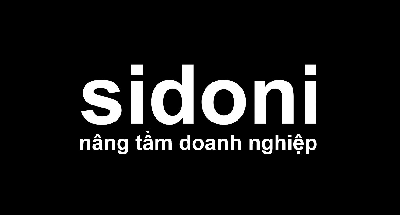 Logo sidoni - Siêu Doanh Nghiệp - Nâng Tầm Doanh Nghiệp nền đen