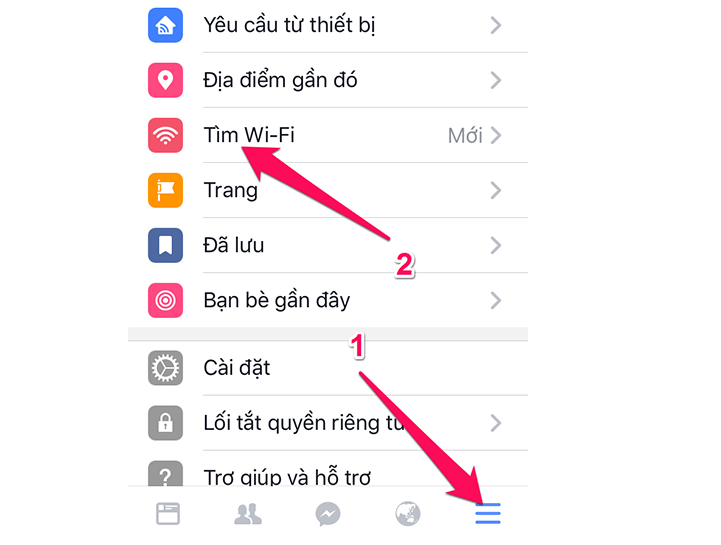 Tìm kiếm Wifi miễn phí trên Facebook