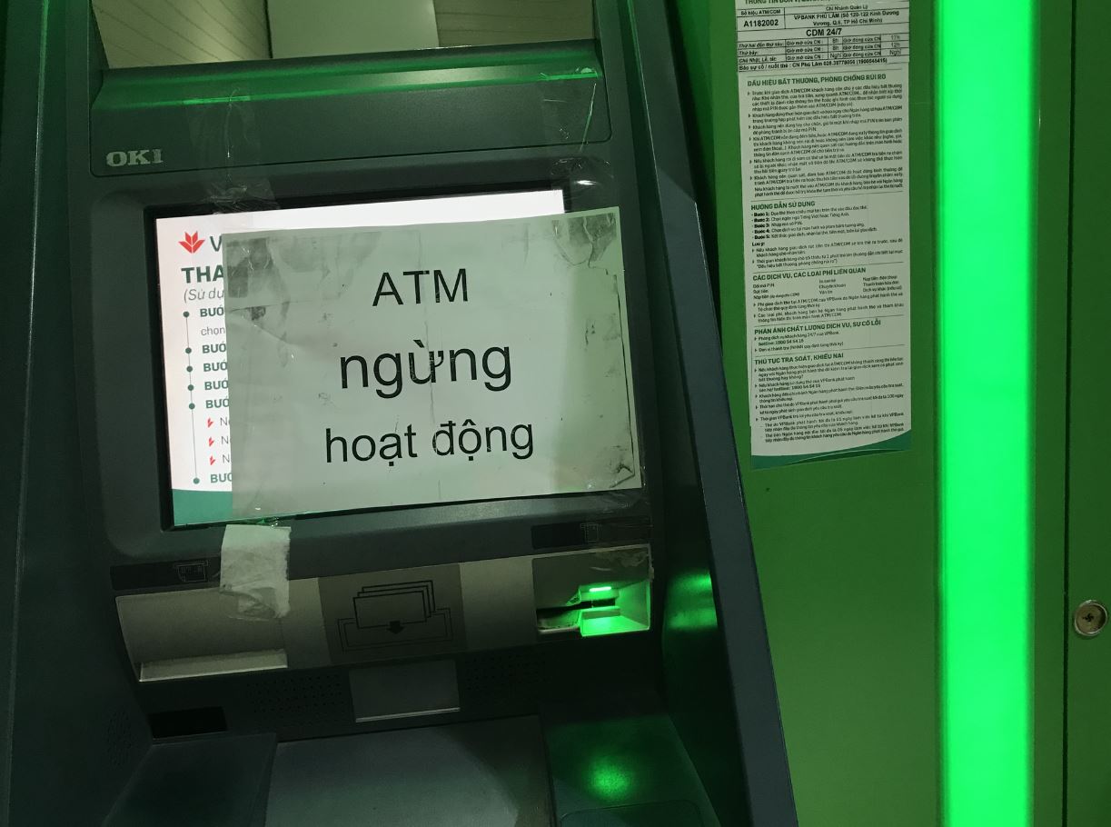 Cây ATM bị thiếu tiền